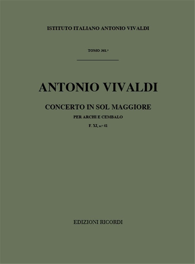 Concerti Per Archi E B.C.: In Sol Rv 146